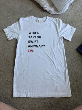 Bella Canvas White Short-Sleeve Tee with Black and Red Text